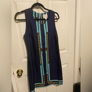 Julie Brown Blue Casual Dress size 4 Zipper back